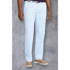 Brooks Brothers Clark Fit Blue White Seersucker Railroad Pinstripe Mens 38x30